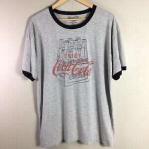 Classic 2011 Enjoy Coca-Cola Bottles Ringer T Shirt Gray XL